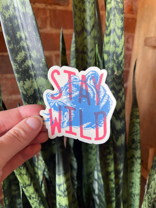 Stay Wild Bear Head Sticker